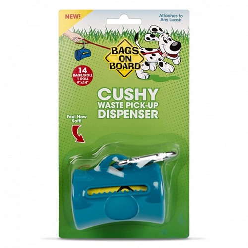 Bags on Board Cushy Dog Poop Dispenser + Bonus 14 Bags - Teal