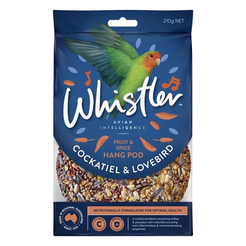 Whistler Cockatiel & Lovebird Pod Fruit&Spice 210G 8Pk (Om8) 