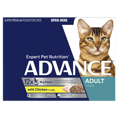 Advance Cat Wet Chicken Jelly Svms 85G 12Pk (Om12) 