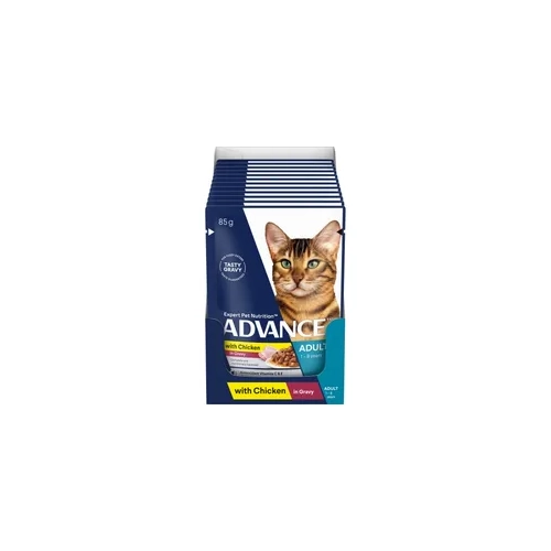 Advance Adult Wet Cat Chunks Gravy Chicken 85G 12Pk (Om12) 