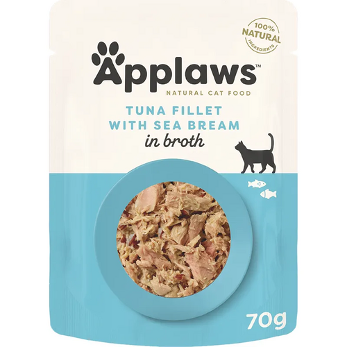 Applaws Cat Broth Pouch - Tuna Sea Bream 70G 16Pc (Om16) 
