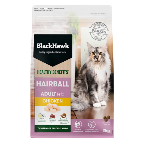 Black Hawk Cat Healthy Benefits Hairball Chkn 2Kg 