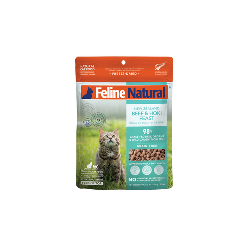 Feline Natural Grain-Free Fd Nz Beef & Hoki Feast 100G 