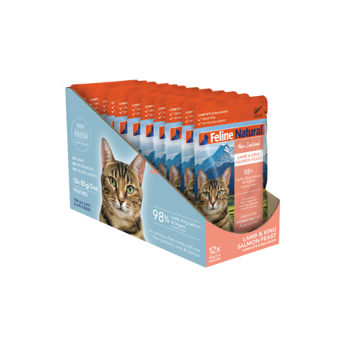Feline Natural Lamb & Salmon Feast 85G 12Pk (Om12) 