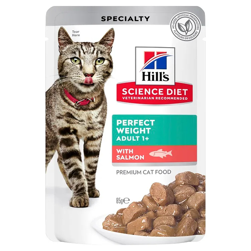 Hills Cat Adult Perfect Weight Pouches Salmon 85G 12Pack 