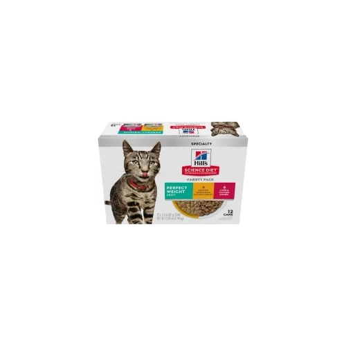 HILLS CAT ADULT PERFECT WEIGHT VARIETY PACK 85G 12PK