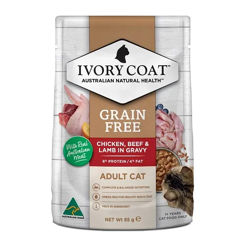 Ivory Coat Adult Cat Chicken W Beef & Lamb 85G 12Pack 