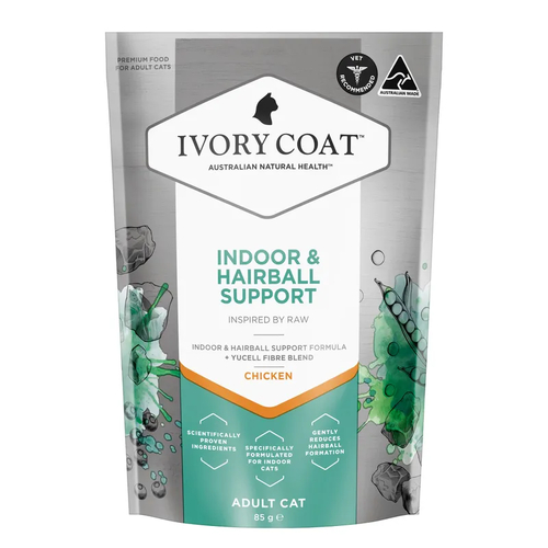 Ivory Coat Inspired By Raw Cat Indoor & Hairball 85G 12Pack 