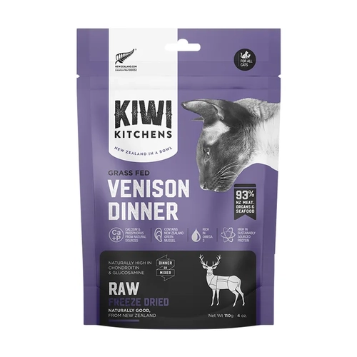 Kiwi Kitchens Freeze Dried Venison Cat Dinner 110G 