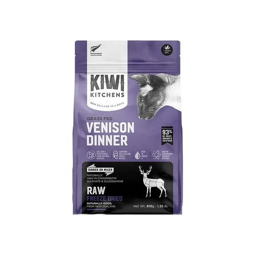 Kiwi Kitchens Freeze Dried Venison Cat Dinner 610G 