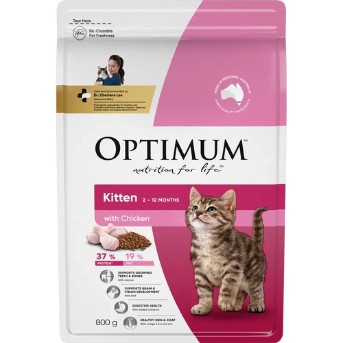 Optimum Cat Dry Kitten Chicken 800G 