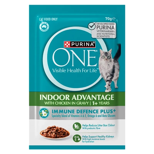 Purina One Cat Adult Indoor Chicken Pouch 70G 12Pack  