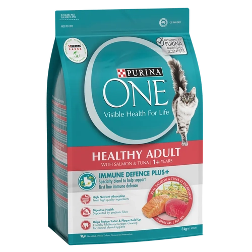 Purina One Cat Adult Dry Healthy Salmon & Tuna 3Kg 