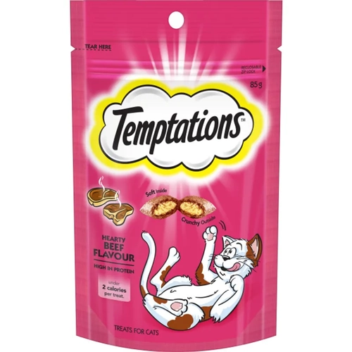 Temptations Snacks Hearty Beef 85G 6Pk (Om6) 