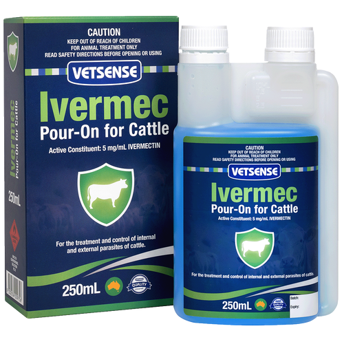 Vetsense Ivermec  Pour-On For Cattle 250Ml 