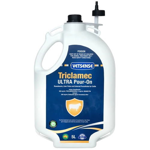 Vetsense Triclamec Ultra Pour-On 5L For Cattle