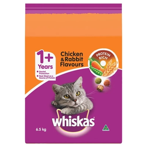 Whiskas Dry Adult Chicken And Rabbit 6.5Kg 