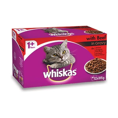 Whiskas Wet Favourites With Beef Mvms 85G 1X12Pk 