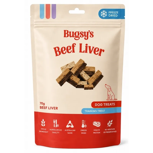 BUGSYS FREEZE DRIED BEEF LIVER 70G