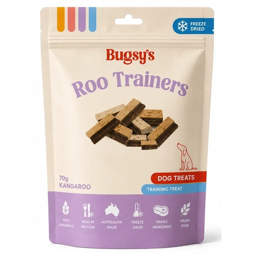 BUGSYS FREEZE DRIED ROO TRAINERS 70G