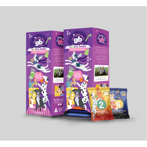 THE GOLDEN BONE BAKERY DOG ADVENT CALENDAR TOWER PINK