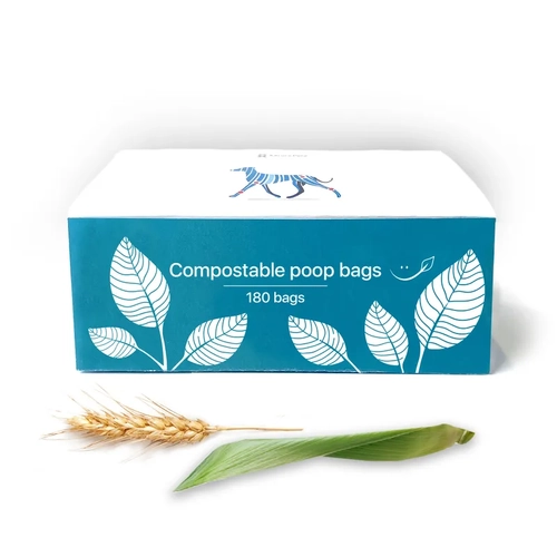 Korure Pets Compostable Poop Bag W/ Handle - 180 Bags 
