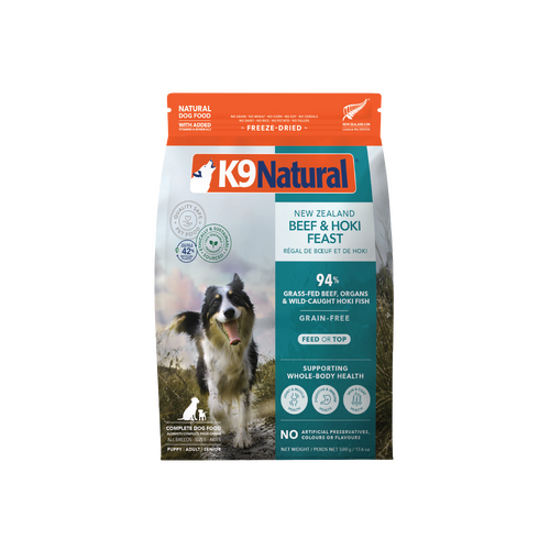 K9 Natural Grain-Free Fd Nz Beef & Hoki Feast 500G 