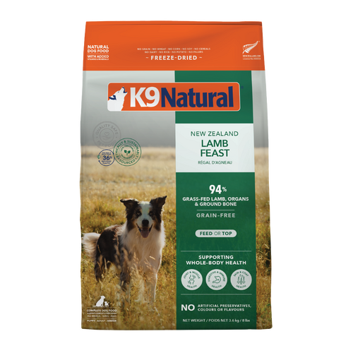 K9 Natural Grain-Free Fd Nz Lamb Feast 3.6Kg 