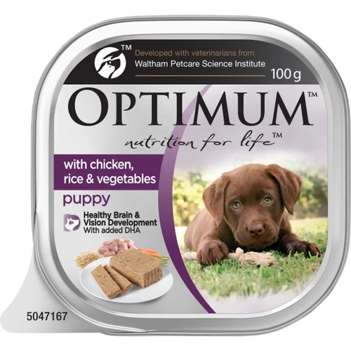 Optimum Dog Pup With Chicken Rice Veg 100G 12Pack(264311) 