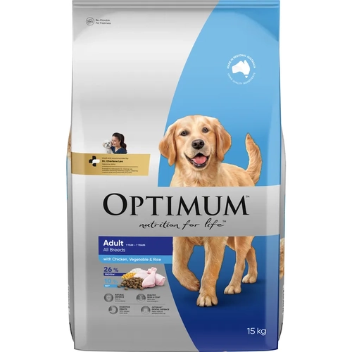 Optimum Dog Dry Chicken Vegetables Rice 15Kg 