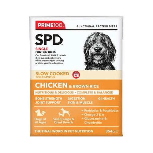 Prime Spd Slow Cooked Chicken & Brown Rice 354G 12Pk (Om12) 