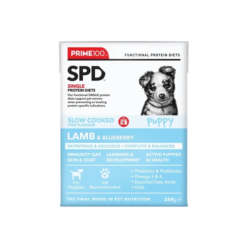Prime Spd Slow Cooked Puppy Lamb & Bberry 354G 12Pk (Om12) 