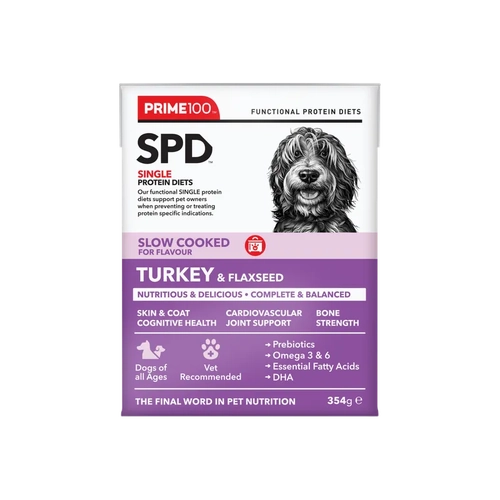 Prime Spd Slow Cooked Turkey & Flaxseed 354G 12Pk (Om12) 