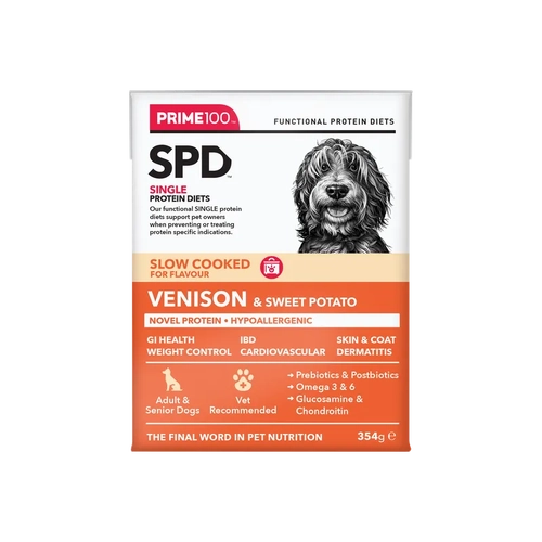 Prime Spd Slow Cooked Venison &Sweet Potato 354G 12Pk (Om12) 