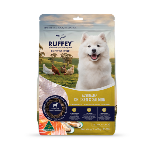 Ruffey Air Dried Dog Chicken & Salmon Original Recipe 450G