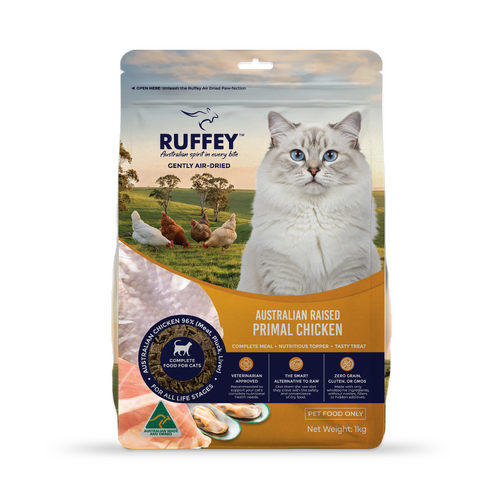 Ruffey Air Dried Cat Raised Primal Chicken 1Kg