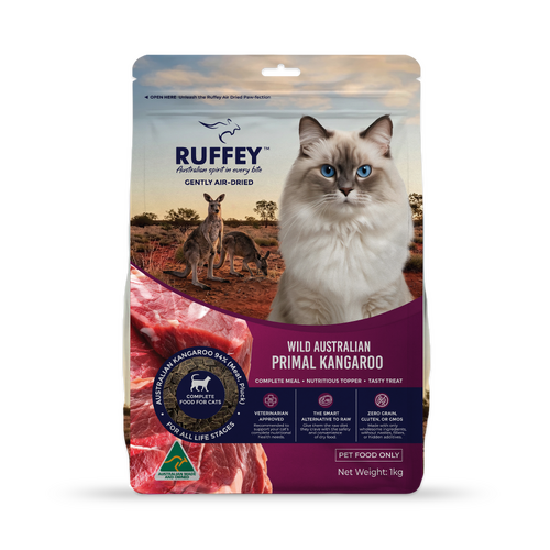 Ruffey Air Dried Cat Wild Primal Kangaroo 1Kg