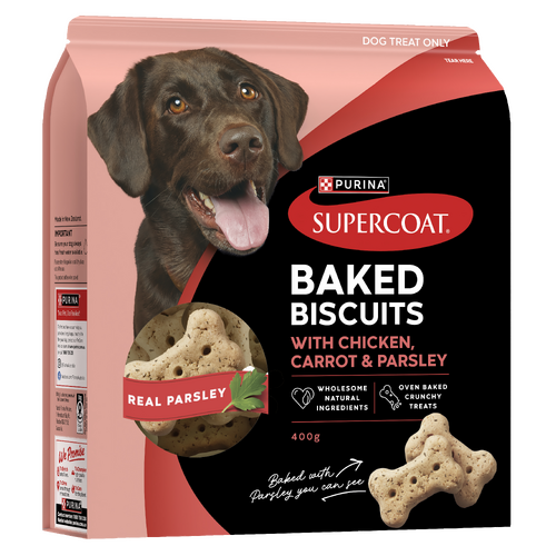 SUPERCOAT BAKED BISCUITS  CHICKEN CARROT PARSLEY 400G