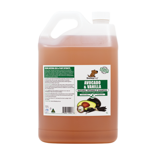 Smiley Dog 2 In 1 - Avocado & Vanilla Shampoo De-Tangler 5L 