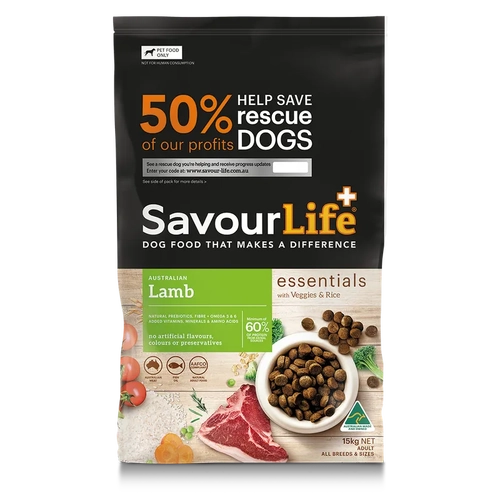 SAVOURLIFE ESSENTIALS LAMB ADULT 15KG 