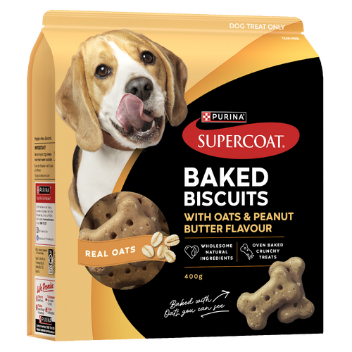 SUPERCOAT BAKED BISCUITS PEANUT BUTTER & OATS 400G