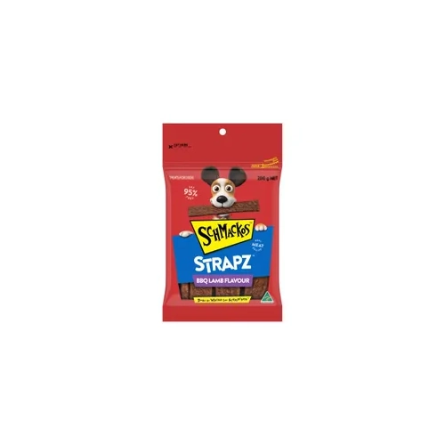 Schmackos Snacks Strapz Bbq Lamb 200G 8Pk (Om8) 