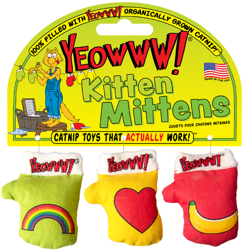 Yeowww Kitten Mittens Christmas Holiday Catnip Toys 3-pack 