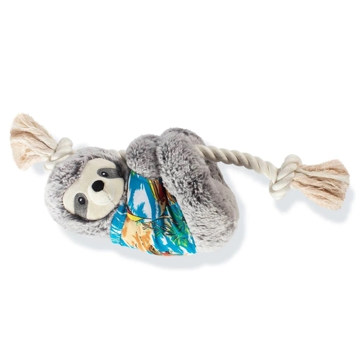 Fringe Studio Slown' Down For Summer Sloth on a Rope Dog Toy