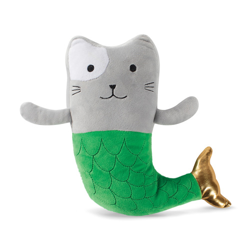 Fringe Studio Mercat Mermaid Cat Plush Squeaker Dog Toy