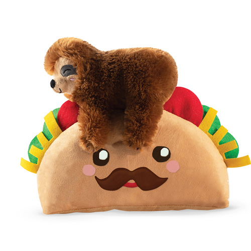 Fringe Studio Taco Sloth Plush Squeaker Dog Toy