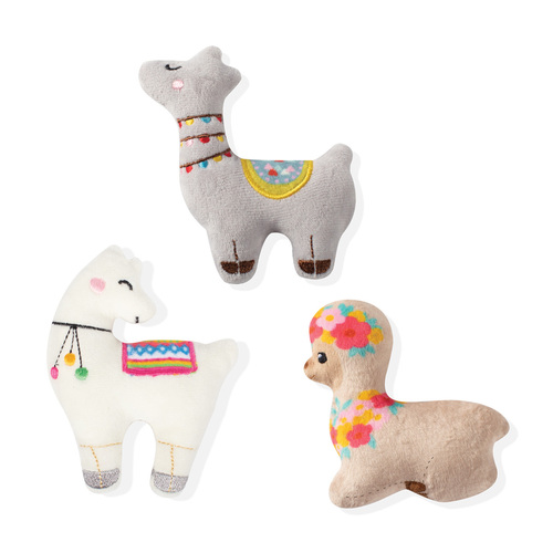 Fringe Studio Minis Llama Love 3-Piece Plush Dog Toy Set