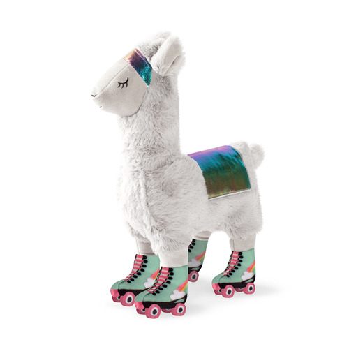 Fringe Studio Llama On Roller Skates Plush Squeaker Dog Toy