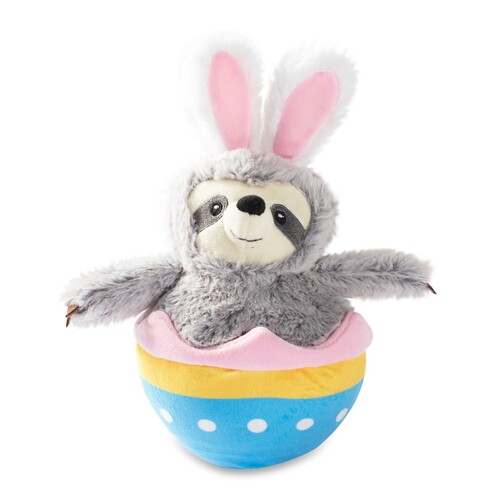 Fringe Studio Easter Eggstra Special Sloth Plush Squeaker Dog Toy