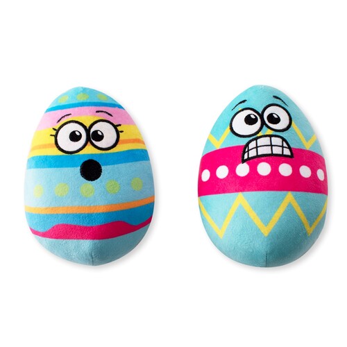 Fringe Studio Pair of Easter Eggs Plush Squeaker Dog Toys